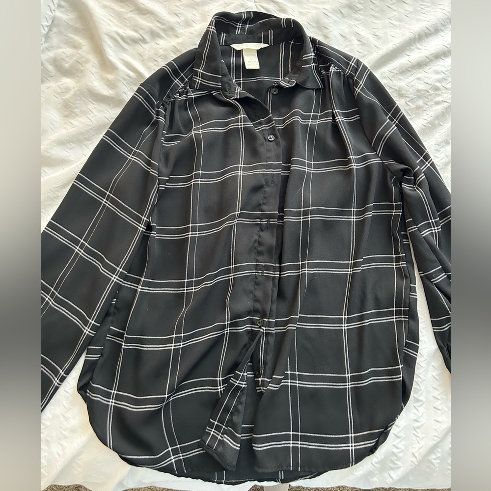 H&M Black and White Plaid Women’s Shirt